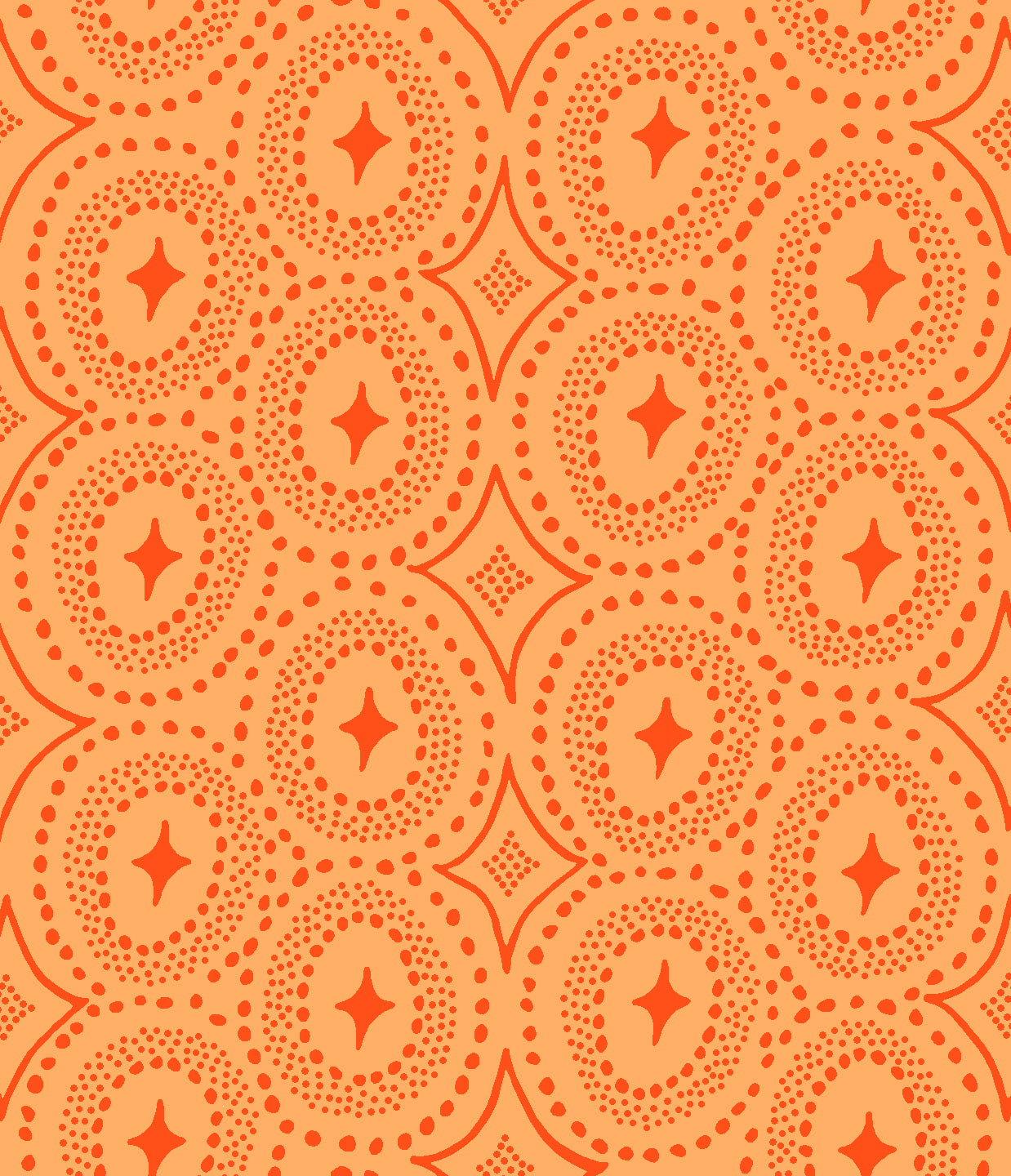 Diamond Dot - ORANGE - SALE 3 yards or more