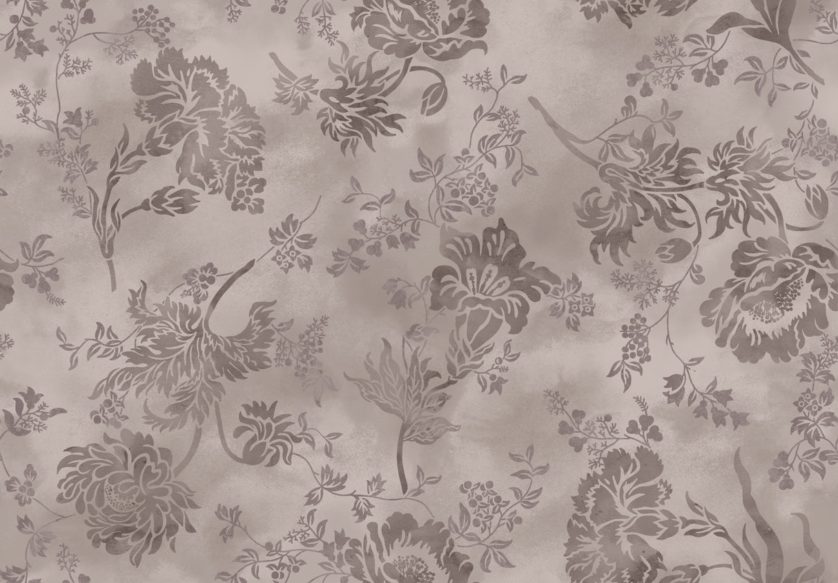 Classic Floral - Dove gray tone on tone