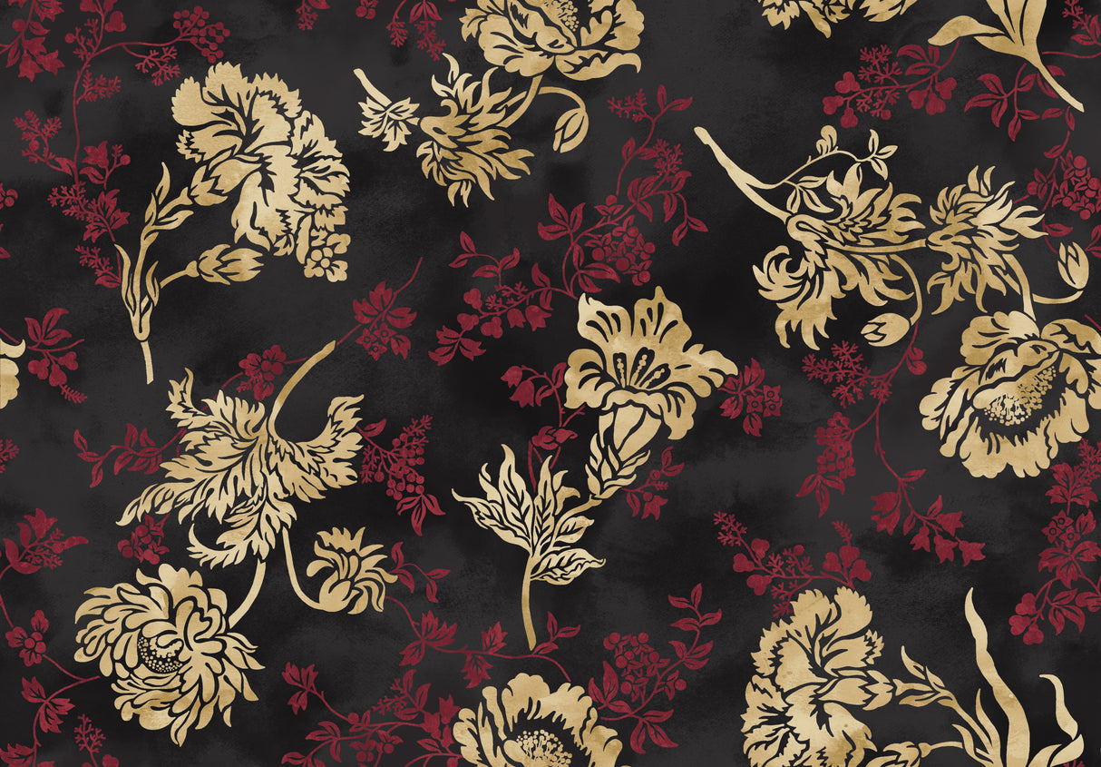 Classic Floral - Black/dirt/red