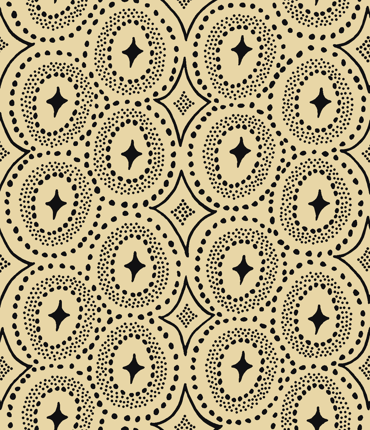 Classic Diamond Dot Tan/Black