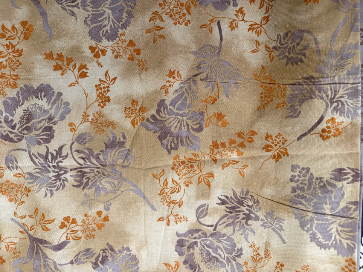 Classic Floral - Tan/gold/dove gray