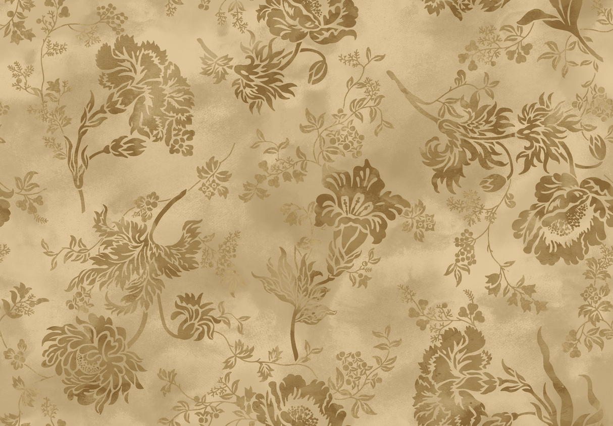 Classic Floral - Tan tone on tone