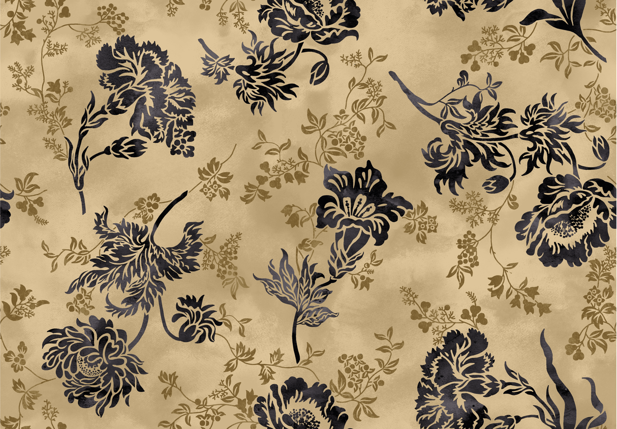 Classic Floral - Dirt/black