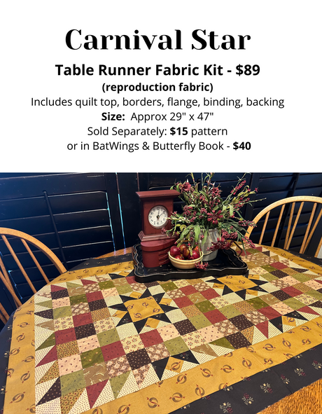 Carnival Star table runner - Choose pattern or kit