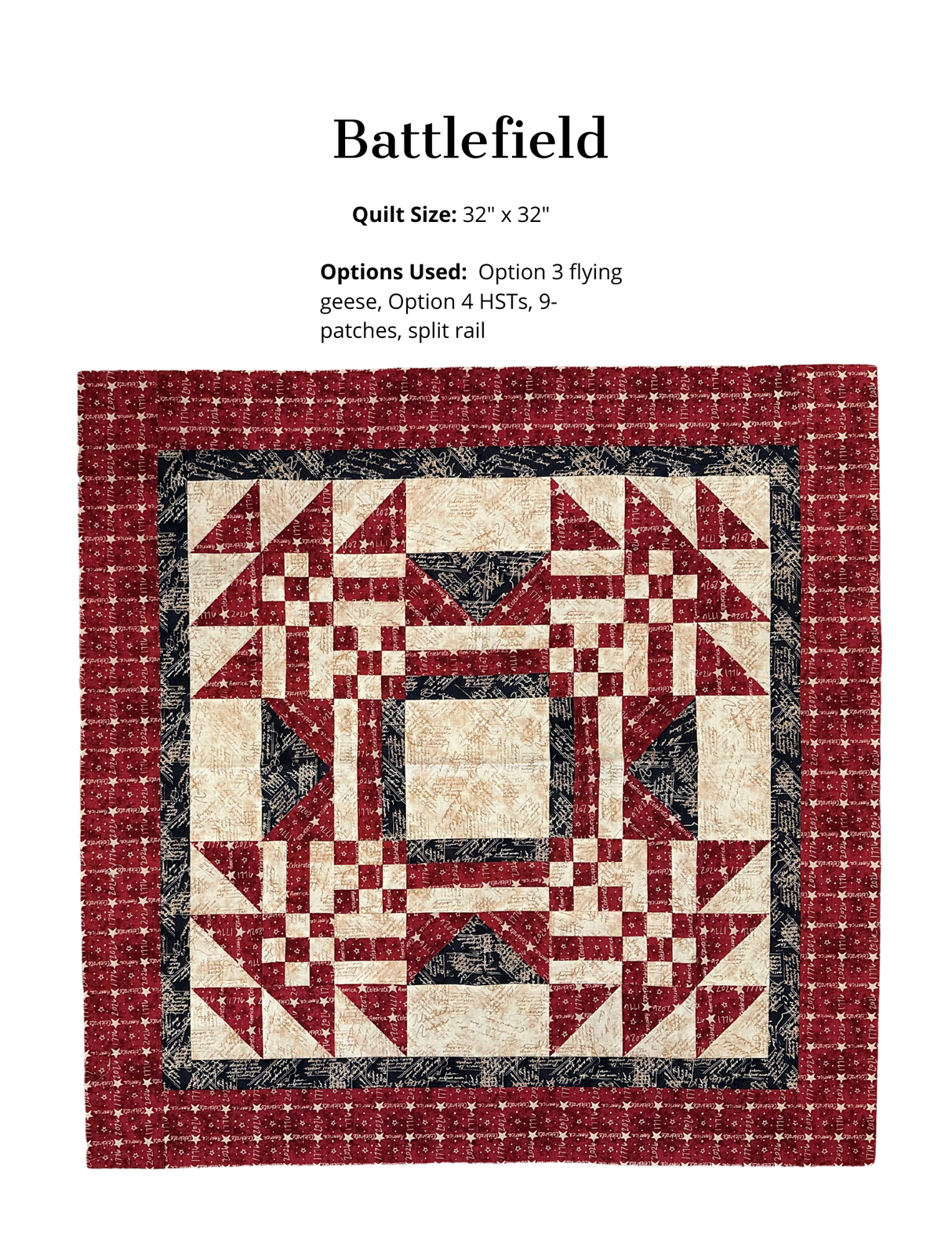 Battlefield fabric kit and/or pattern