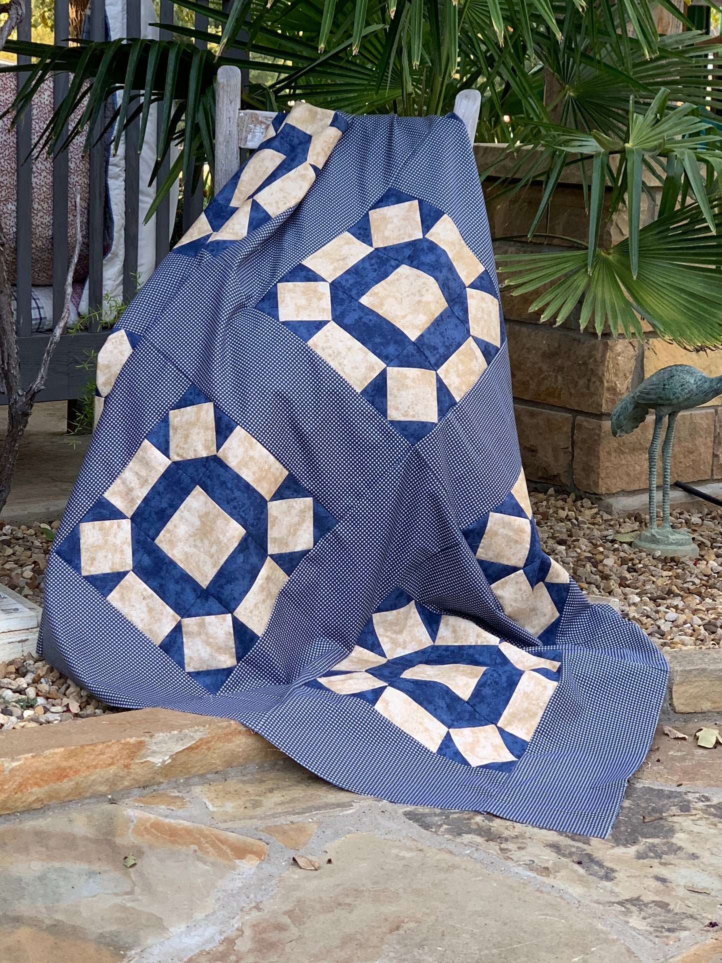 Village Square Quilt fabric kit - blue kit