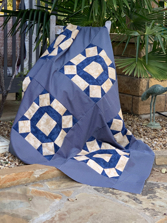 Village Square Quilt fabric kit - blue kit