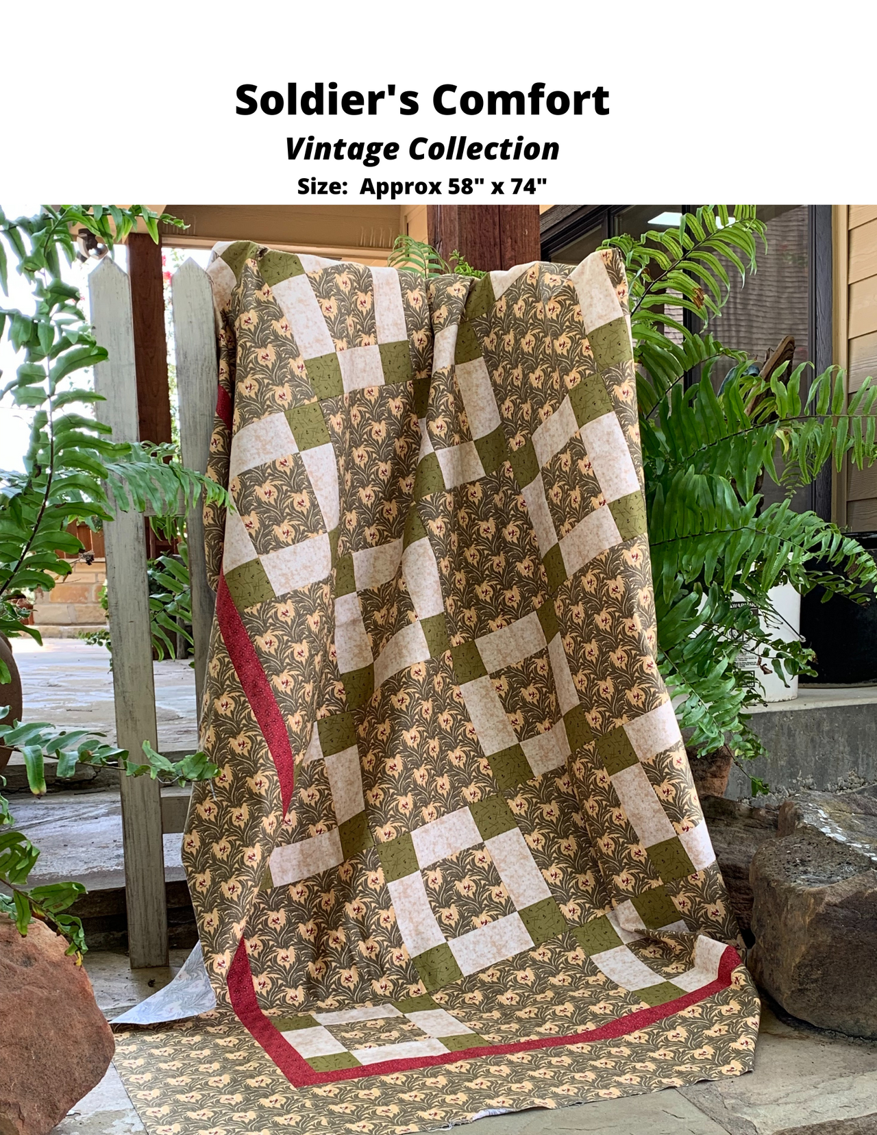 Soldier's Comfort Fabric Kit - Choose Vintage or Paradise kit or pattern